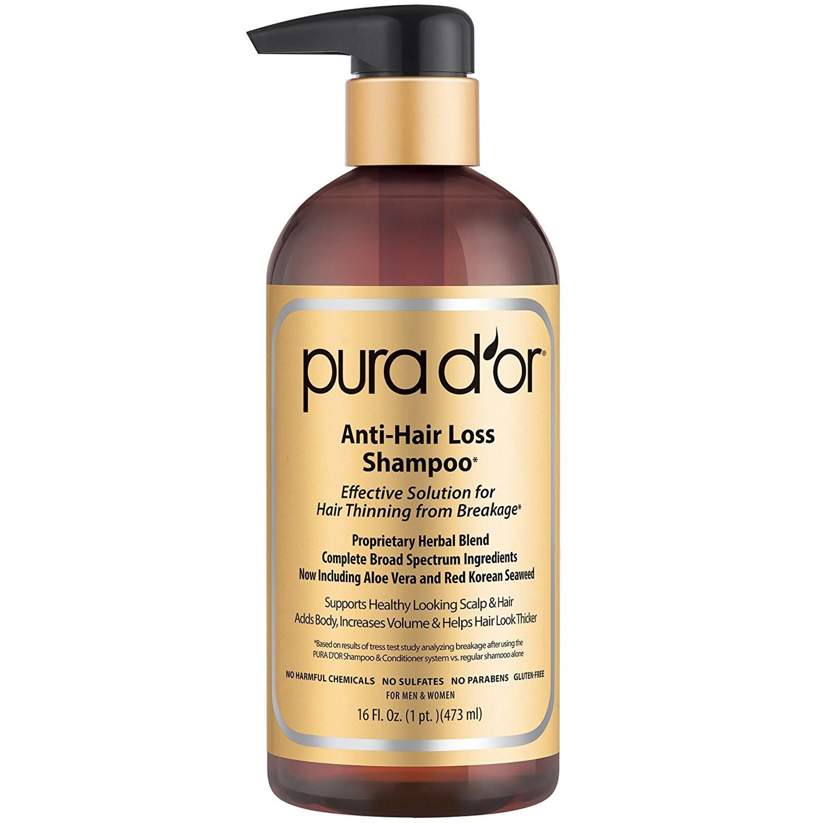 Pura D'or Gold sulfate free shampoo for thinning hair paraben free shampoo